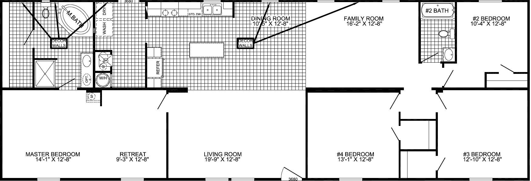 Spartan floor plan home features
