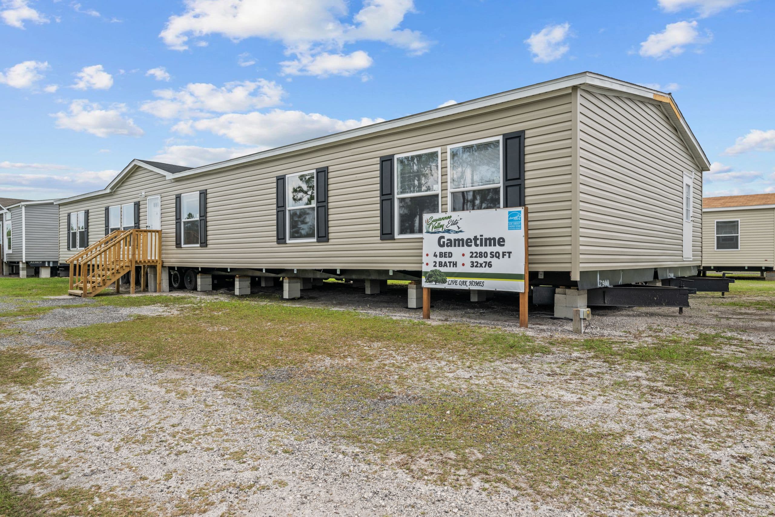 Gametime elevation and exterior home features