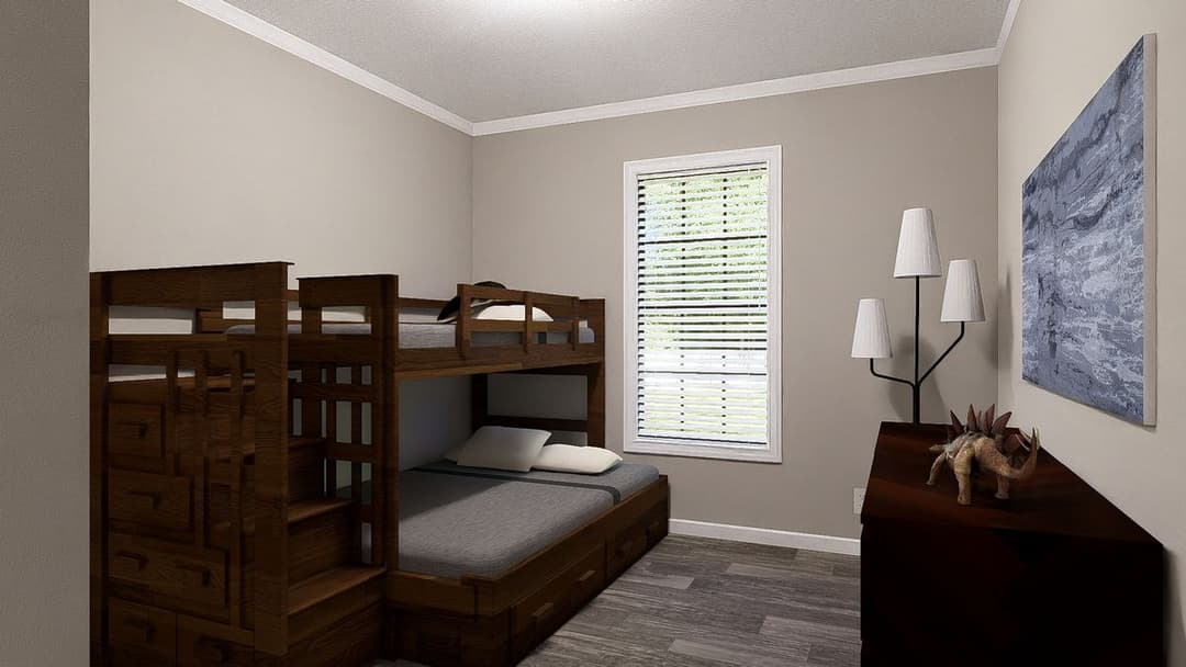 The lil' easy bedroom home features